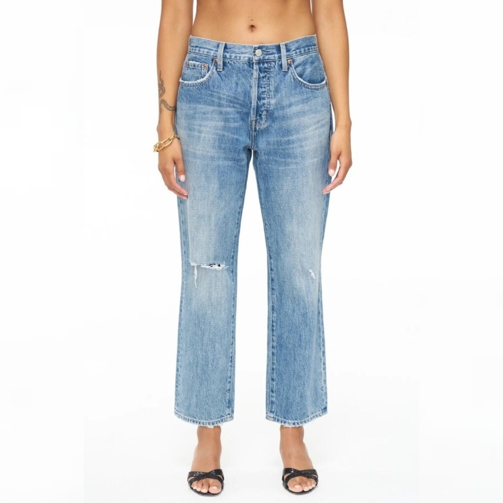 Pistola Maya Button-Fly Distressed Slouchy Relaxed Jeans, Size 27